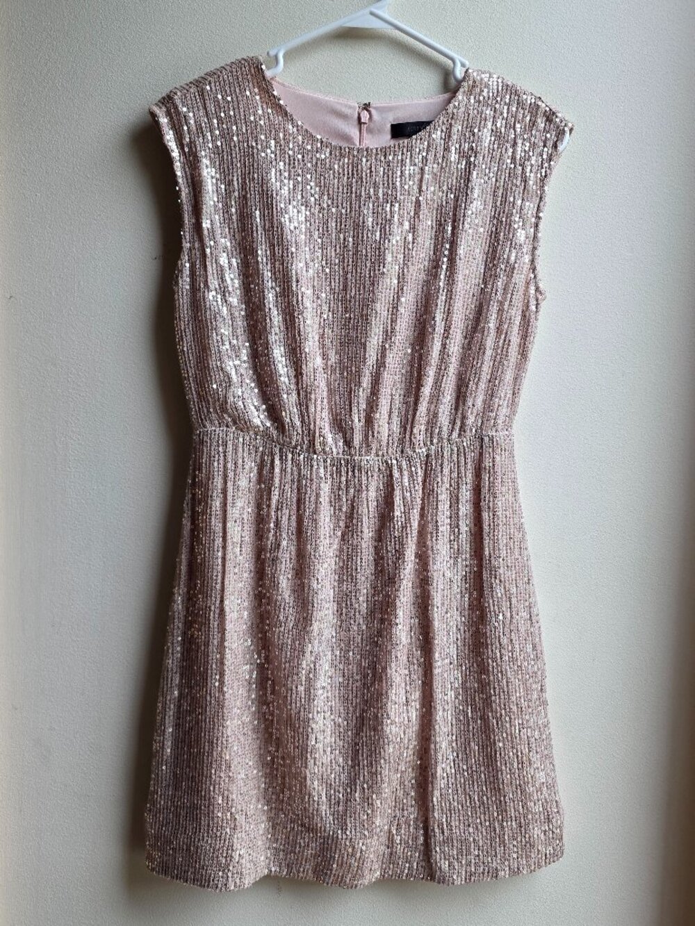 J. Crew Pink Champagne Sequin Mini Dress Size 2 Petite